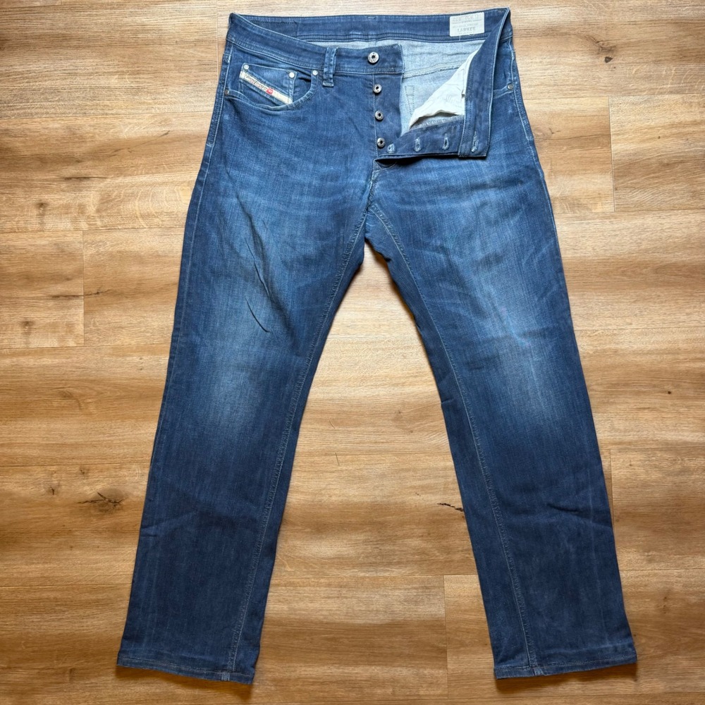 Diesel Larkee Jeans Mens 32x30 Blue Regular Straight Stretch 0R41L Made in Italy